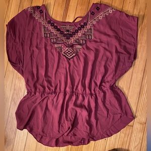 Maurices. Mauve chiffon top.